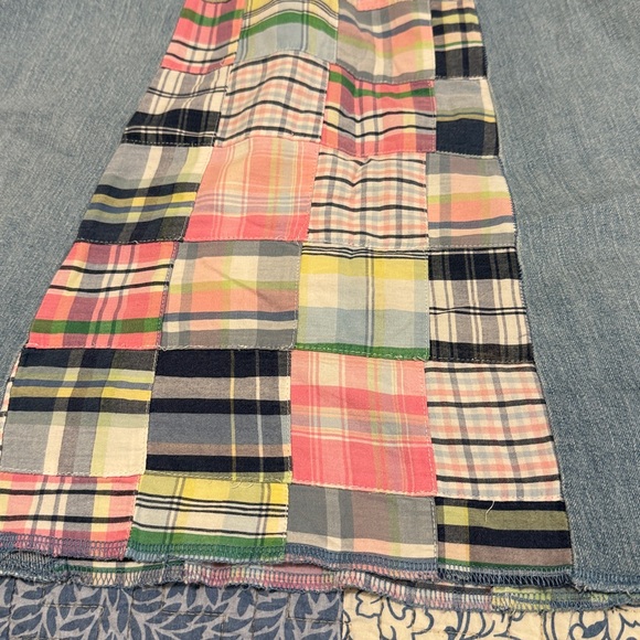 Vintage Boomerang A-Line Skirt with Denim and Plaid - Picture 7 of 7